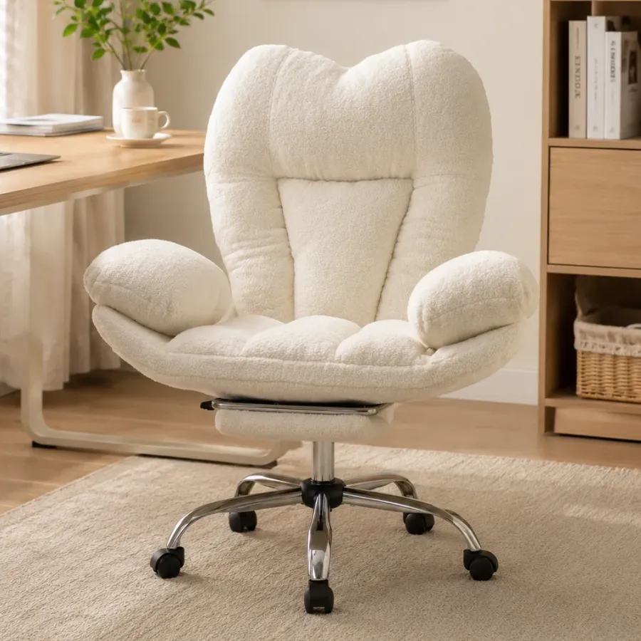 Boucle Swivel Accent Chair for Living Room & Home Office