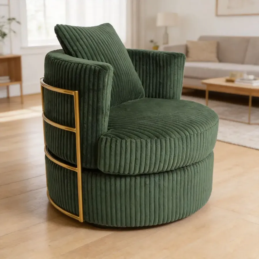 Modern Corduroy Compressed Foam Lounge Leisure Chair